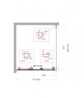 Душевой уголок BelBagno UNO-195-AHF-31-80/90-C-Cr 80*90 хром