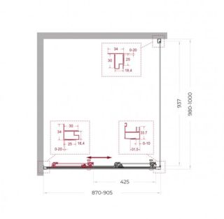 Душевой уголок BelBagno UNO-195-AHF-31-90/100-C-NERO 90*100 черный матовый