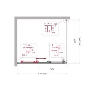Душевой уголок BelBagno UNO-195-AHF-31-90/80-C-NERO 90*80 черный матовый
