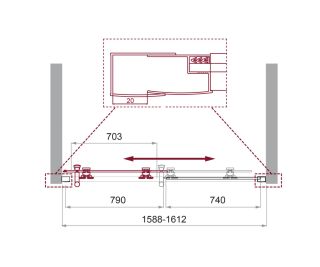 Душевая дверь BelBagno UNO-195-BF-1-160-C-Cr хром