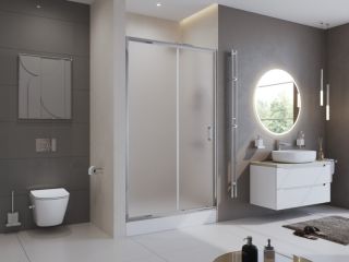 Душевая дверь BelBagno Uno UNO-195-BF-1-155-P-Cr 155 см профиль хром стекло рифлёное