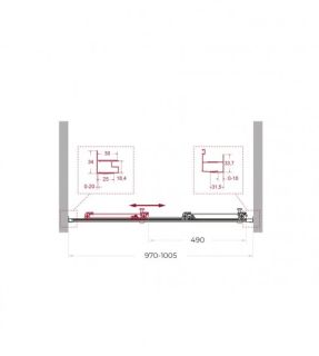 Душевая дверь BelBagno UNO-195-BF-3-100-P-Cr хром