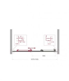 Душевая дверь BelBagno UNO-195-BF-3-110-C-Cr хром