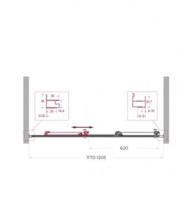 Душевая дверь BelBagno UNO-195-BF-3-120-P-NERO черный матовый