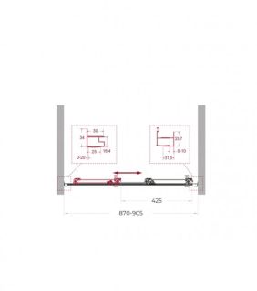 Душевая дверь BelBagno UNO-195-BF-3-90-P-NERO черный матовый