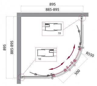 Душевой уголок BelBagno Uno 90x90см чёрный UNO-195-R-2-90-C-NERO