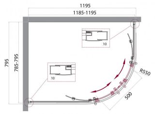 Душевой уголок Belbagno Uno RH-2 120*80 хром