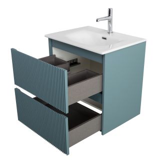 База под раковину BelBagno подвесная с фрезерованными ручками по всей длине фасада с двумя выкатн. ящ. 600x455x608, UNO-600-2C-SO-AO голубой матовый