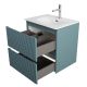 База под раковину BelBagno подвесная с фрезерованными ручками по всей длине фасада с двумя выкатн. ящ. 600x455x608, UNO-600-2C-SO-AO голубой матовый
