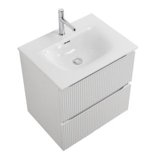 База под раковину BelBagno подвесная с фрезерованными ручками по всей длине фасада с двумя выкатн. ящ.600x455x608, UNO-600-2C-SO-BO белый матовый