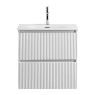 База под раковину BelBagno подвесная с фрезерованными ручками по всей длине фасада с двумя выкатн. ящ.600x455x608, UNO-600-2C-SO-BO белый матовый