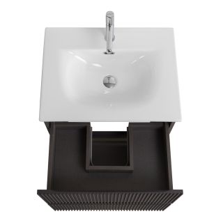 База под раковину BelBagno подвесная с фрезерованными ручками по всей длине фасада с двумя выкатн. ящ.,  600x455x608, UNO-600-2C-SO-GSO темно-серый матовый