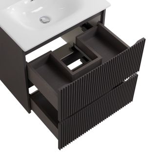 База под раковину BelBagno подвесная с фрезерованными ручками по всей длине фасада с двумя выкатн. ящ.,  600x455x608, UNO-600-2C-SO-GSO темно-серый матовый