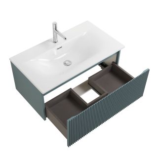 База под раковину BelBagno подвесная с фрезерованными ручками по всей длине фасада с одним выкатн. ящ  800x455x350, UNO-800-1C-SO-AO голубой матовый