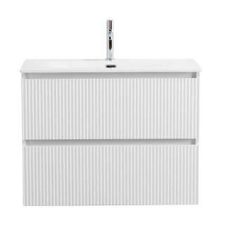 База под раковину BelBagno подвесная с фрезерованными ручками по всей длине фасада с двумя выкатн. ящ., Bianco Opaco, 800x455x608, UNO-800-2C-SO-BO белый матовый