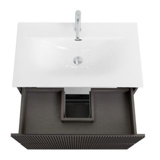 База под раковину BelBagno подвесная с фрезерованными ручками по всей длине фасада с двумя выкатн. ящ  800x455x608, UNO-800-2C-SO-GSO темно-серый матовый