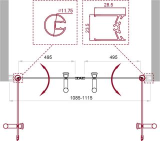 Душевая дверь BelBagno Uno UNO-B-2-110-CH-Cr 110см хром