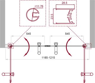 Душевая дверь BelBagno Uno UNO-B-2-120-CH-Cr 120см хром