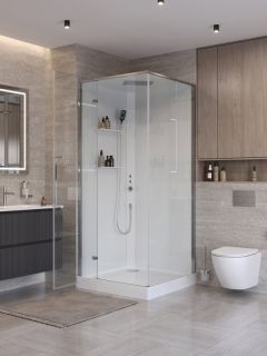 Душевая кабина BelBagno Формат UNO-CAB-A-1-90-C-Cr-Bi-TOP-L 90x90 см профиль хром стекло прозрачное