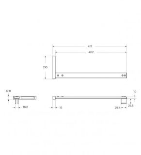 Душевая перегородка Belbagno UNO-L-1-TB-100-C-GM оружейная сталь