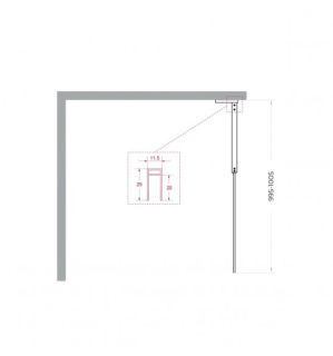 Душевая перегородка Belbagno UNO-L-1-TB-100-C-GM оружейная сталь
