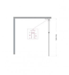 Душевая перегородка Belbagno UNO-L-1-TB-110-C-GM оружейная сталь