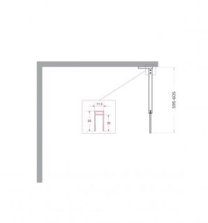 Душевая перегородка Belbagno UNO-L-1-TB-60-C-GM оружейная сталь