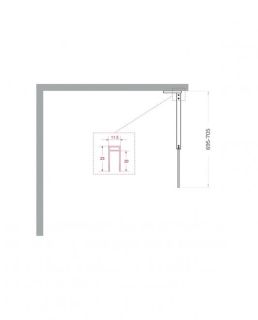 Душевая перегородка Belbagno UNO-L-1-TB-70-C-GM оружейная сталь