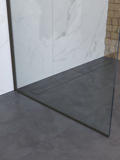 Душевая перегородка Belbagno UNO-L-1-TB-70-C-GM оружейная сталь