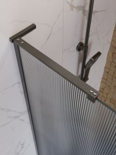 Душевая перегородка Belbagno UNO-L-1-TB-80-GR-GM оружейная сталь