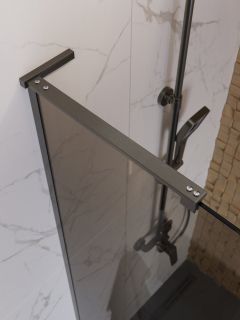 Душевая перегородка Belbagno UNO-L-1-TB-90-BR-GM оружейная сталь