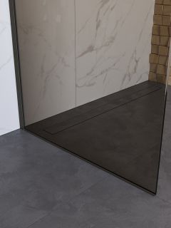 Душевая перегородка Belbagno UNO-L-1-TB-90-BR-GM оружейная сталь