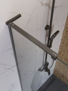 Душевая перегородка Belbagno UNO-L-1-TB-90-C-GM оружейная сталь