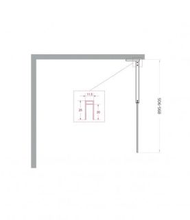 Душевая перегородка Belbagno UNO-L-1-TB-90-GR-GM оружейная сталь