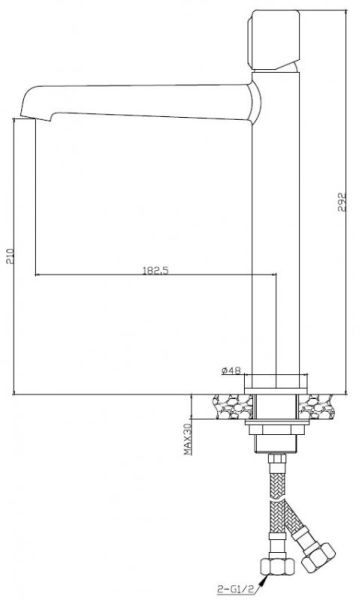 Смеситель для накладной раковины, хром BelBagno UNO-LMC-CRM