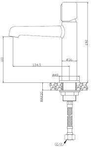 Смеситель для раковины, хром BelBagno UNO-LVM-CRM