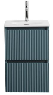 База под раковину BelBagno подвесная с фрезерованными ручками по всей длине фасада с двумя выкатн. ящ 400x405x608,UNO-MINI-400-2C-SO-AO голубой матовый