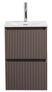 База под раковину BelBagno подвесная с фрезерованными ручками по всей длине фасада с двумя выкатн. ящ., 400x405x608,UNO-MINI-400-2C-SO-СO бежевый матовый