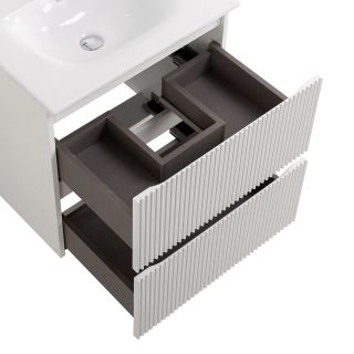 База под раковину BelBagno подвесная с фрезерованными ручками по всей длине фасада с двумя выкатн. ящ., Bianco Opaco,500x395x608,UNO-MINI-500-2C-SO-BO белый матовый