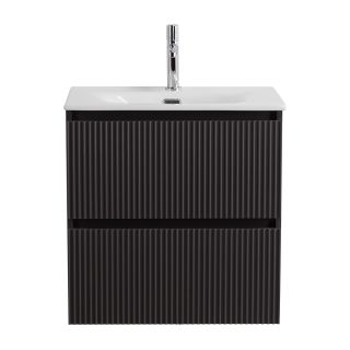 База под раковину BelBagno подвесная с фрезеров. ручк. по всей длине фасада с двумя выкатн. ящ.  500x395x608,UNO-MINI-500-2C-SO-GSO темно-серый матовый