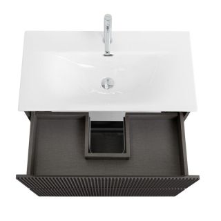 База под раковину BelBagno подвесная с фрезеров. ручк. по всей длине фасада с двумя выкатн. ящ. 700x395x608, UNO-MINI-700-2C-SO-GSO темно-серый матовый