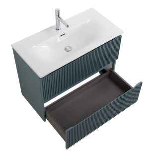 База под раковину BelBagno подвесная с фрезерованными ручками по всей длине фасада с двумя выкатн. ящ. 800x395x608,UNO-MINI-800-2C-SO-AO голубой матовый