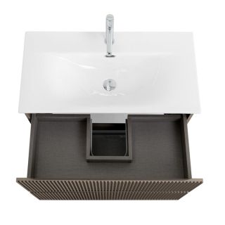 База под раковину BelBagno подвесная с фрезерованными ручками по всей длине фасада с двумя выкатн. ящ., 800x395x608,UNO-MINI-800-2C-SO-СO бежевый матовый