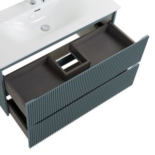 База под раковину BelBagno подвесная с фрезерованными ручками по всей длине фасада с двумя выкатн. ящ.,900x395x608,UNO-MINI-900-2C-SO-AO голубой матовый