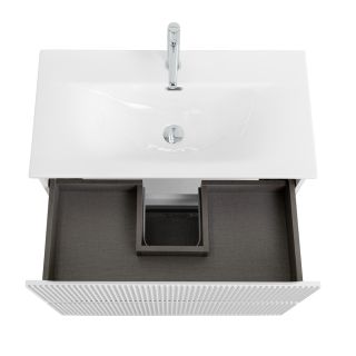 База под раковину BelBagno подвесная с фрезерованными ручками по всей длине фасада с двумя выкатн. ящ., Bianco Opaco,900x395x608,UNO-MINI-900-2C-SO-BO белый матовый