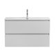 База под раковину BelBagno подвесная с фрезерованными ручками по всей длине фасада с двумя выкатн. ящ., Bianco Opaco,900x395x608,UNO-MINI-900-2C-SO-BO белый матовый