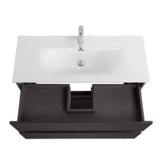 База под раковину BelBagno подвесная с фрезеров. ручк. по всей длине фасада с двумя выкатн. ящ. ,900x395x608,UNO-MINI-900-2C-SO-GSO темно-серый матовый