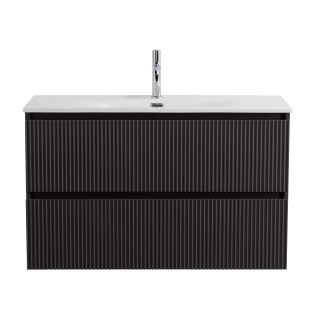 База под раковину BelBagno подвесная с фрезеров. ручк. по всей длине фасада с двумя выкатн. ящ. ,900x395x608,UNO-MINI-900-2C-SO-GSO темно-серый матовый