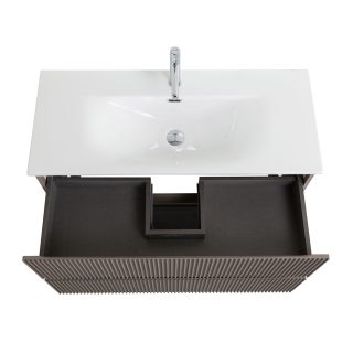 База под раковину BelBagno подвесная с фрезерованными ручками по всей длине фасада с двумя выкатн. ящ.,900x395x608,UNO-MINI-900-2C-SO-СO бежевый матовый