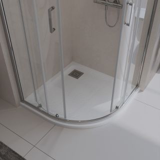 Душевой поддон  BelBagno UNO TRAY-MR-UNO-R-90-550-35-W-CR из искусственного мрамора в комплекте с сифоном